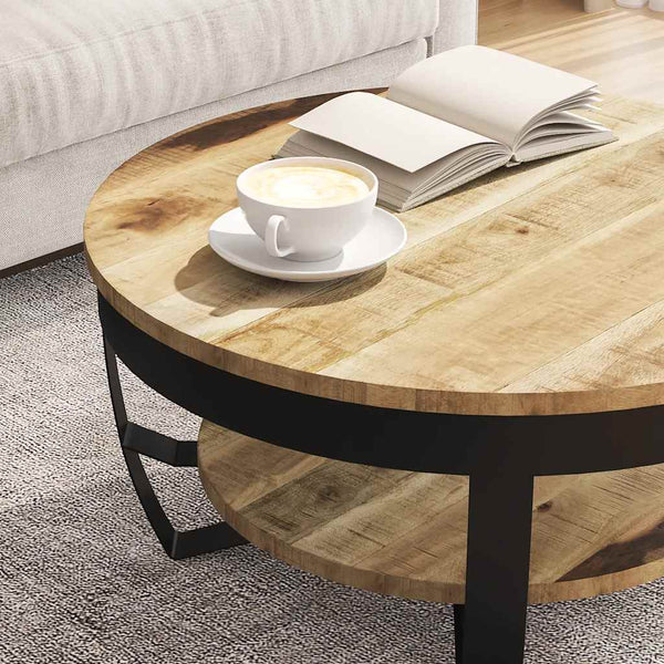 Couchtisch Raues Massives Mangoholz 65x32 cm