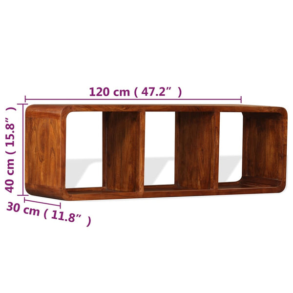 TV-Schrank Massivholz mit Honigfarbenem Finish 120x30x40 cm