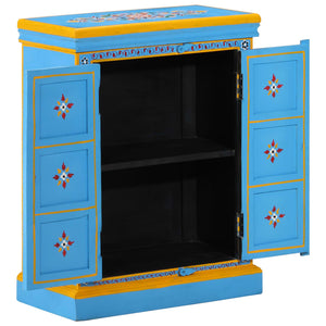 vidaXL Buffet Bois de Manguier Massif Turquoise Peint à la Main