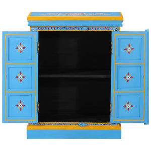 vidaXL Buffet Bois de Manguier Massif Turquoise Peint à la Main