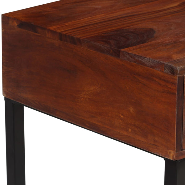 Schreibtisch Massivholz Akazie und Echtleder 117x50x76 cm