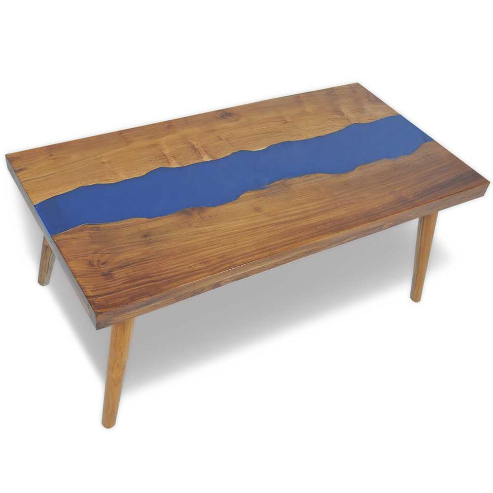 vidaXL Table basse teck résine 100x50x40 cm