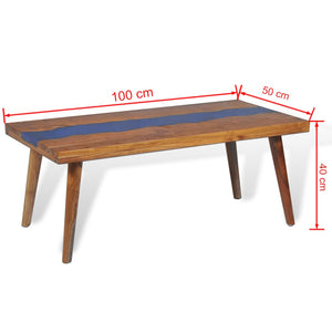 Couchtisch Teak Harz 100x50x40 cm