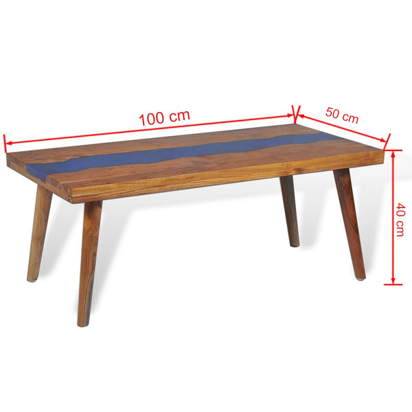 Couchtisch Teak Harz 100x50x40 cm
