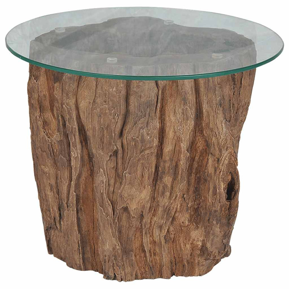 vidaXL Table basse en teck et verre 50x40 cm