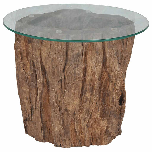 vidaXL Table basse en teck et verre 50x40 cm