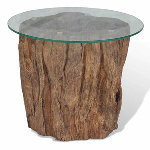 vidaXL Table basse en teck et verre 50x40 cm