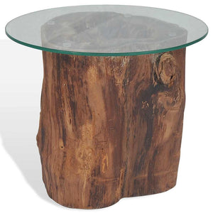 vidaXL Table basse en teck et verre 50x40 cm