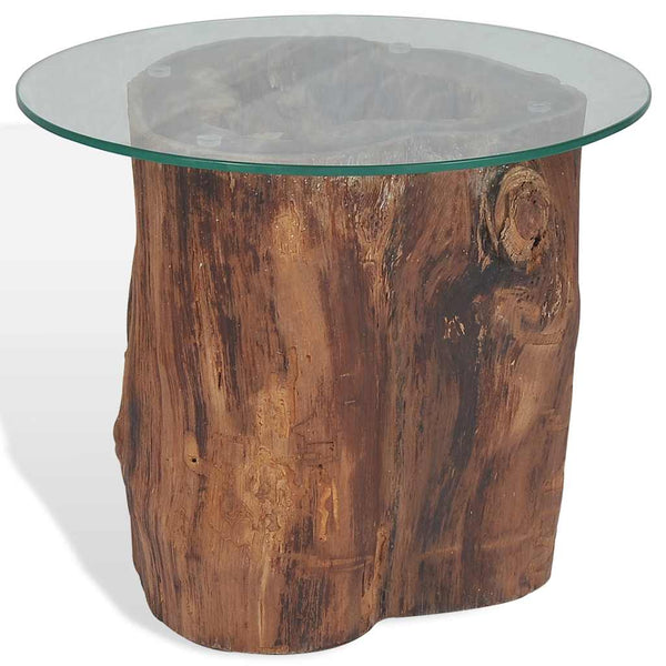 vidaXL Table basse en teck et verre 50x40 cm