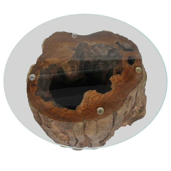 vidaXL Table basse en teck et verre 50x40 cm