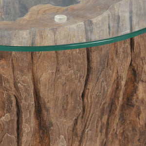 vidaXL Table basse en teck et verre 50x40 cm
