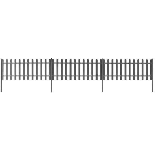 WPC Lattenzaun 600x60 cm mit Pfosten, 3er Set