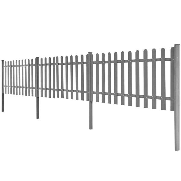 WPC Lattenzaun 600x60 cm mit Pfosten, 3er Set