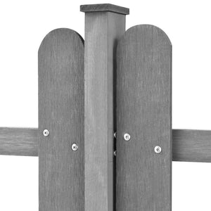 WPC Lattenzaun 600x60 cm mit Pfosten, 3er Set
