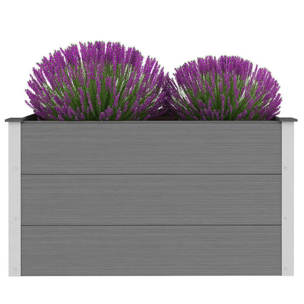 Graues WPC Garten-Hochbeet 100x50x54cm