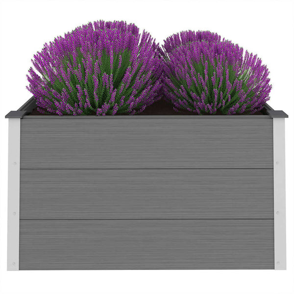 Graues WPC Garten-Hochbeet 100x100 cm
