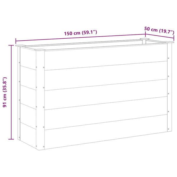 WPC Hochbeet Grau 150x50x91cm
