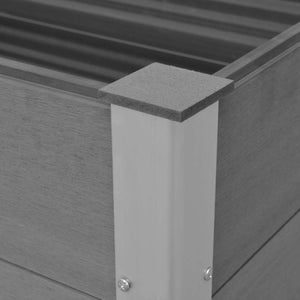 WPC Garten Hochbeet Grau 150x100x54cm