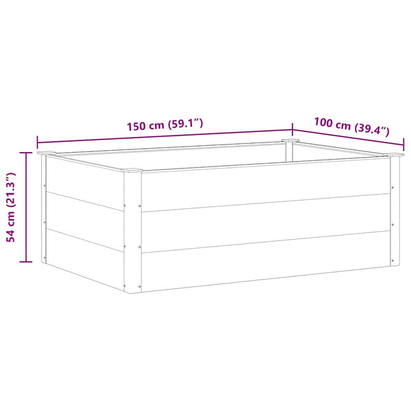 WPC Garten Hochbeet Grau 150x100x54cm