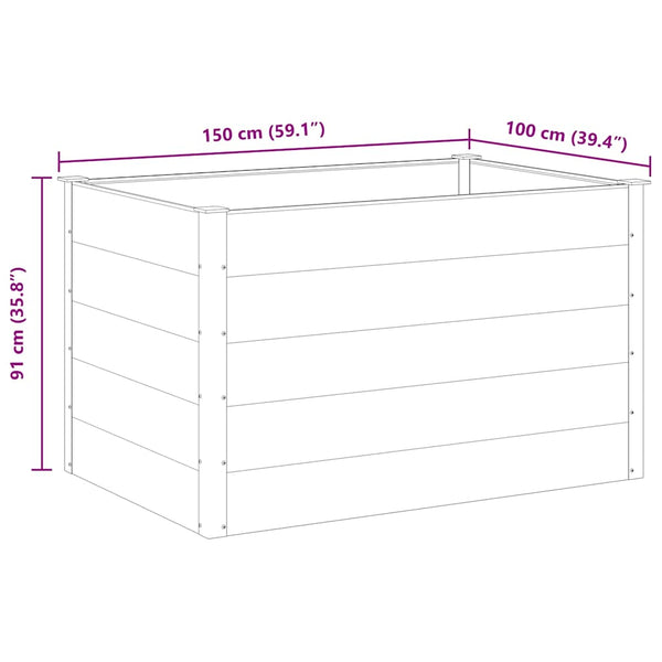 WPC Garten-Hochbeet Grau 150x100x91cm