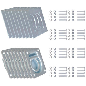 vidaXL Anneaux d'arrimage pour remorque 8 pcs Acier galvanisé 2000 kg