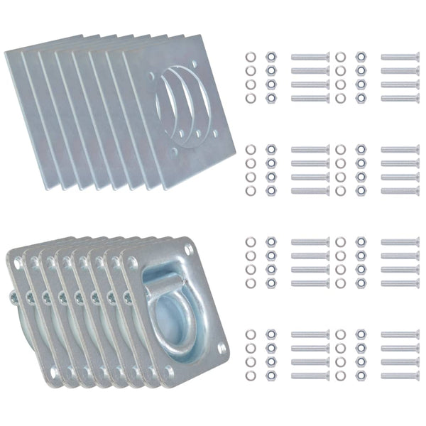 vidaXL Anneaux d'arrimage pour remorque 8 pcs Acier galvanisé 2000 kg