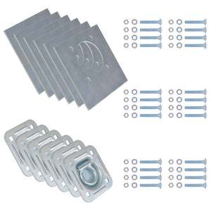 vidaXL Anneaux d'arrimage pour remorque 6 pcs Acier galvanisé 2000 kg