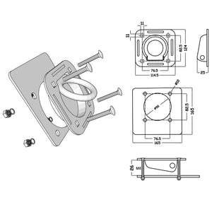 vidaXL Anneaux d'arrimage pour remorque 6 pcs Acier galvanisé 2000 kg