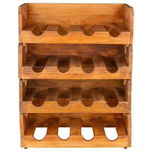 vidaXL Casier à vin 4 pcs pour 16 bouteilles Bois d'acajou massif