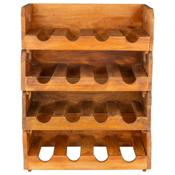 vidaXL Casier à vin 4 pcs pour 16 bouteilles Bois d'acajou massif
