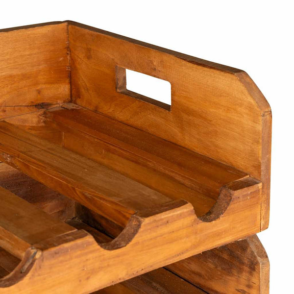 vidaXL Casier à vin 4 pcs pour 16 bouteilles Bois d'acajou massif