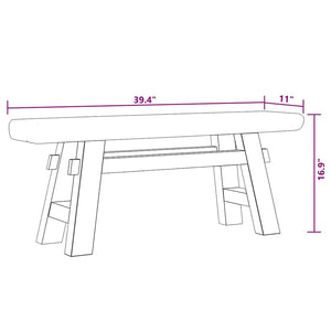 Bank Gemischtes Altholz und Massivholz Teak 100x28x43 cm