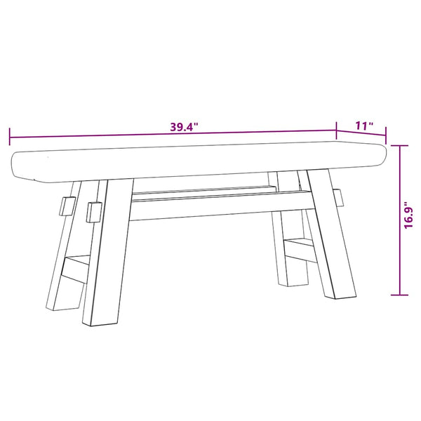 Bank Gemischtes Altholz und Massivholz Teak 100x28x43 cm