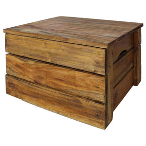 vidaXL Lot de 2 caisses de rangement en bois d'acajou massif