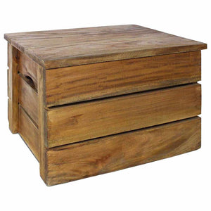 vidaXL Lot de 2 caisses de rangement en bois d'acajou massif