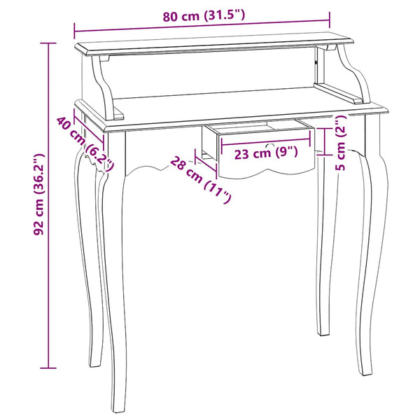 Schreibtisch Massives Mahagoniholz 80x40x92 cm