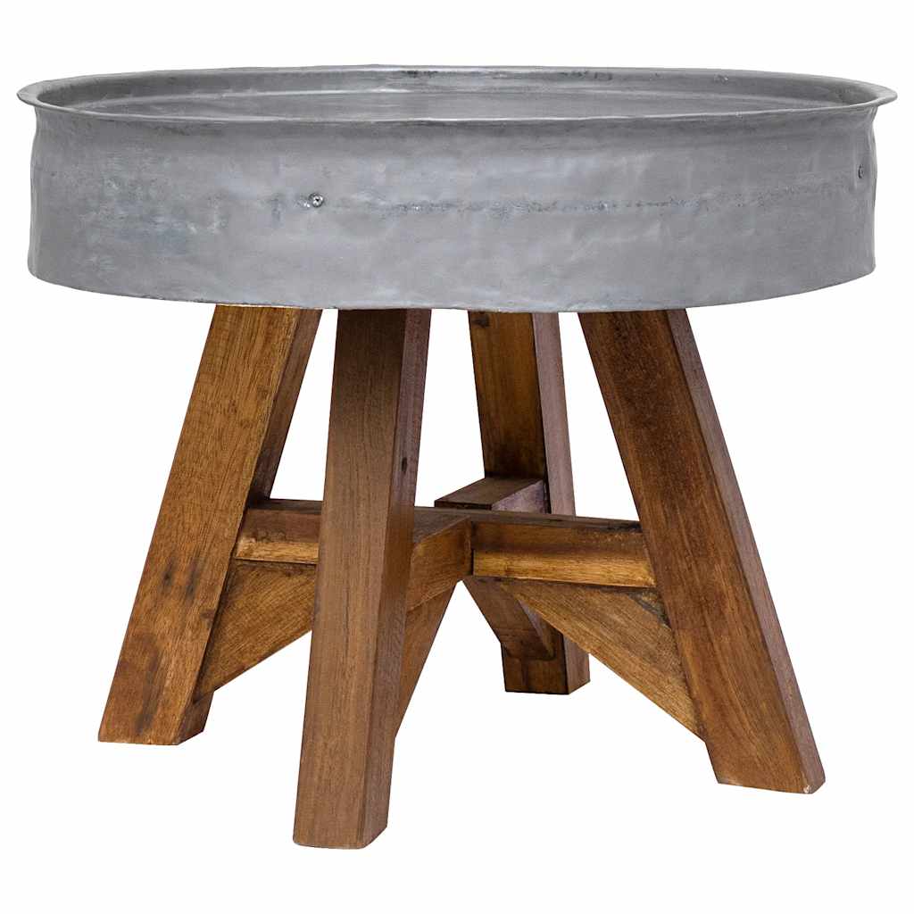 vidaXL Table basse en bois de récupération massif 60x45 cm Argenté
