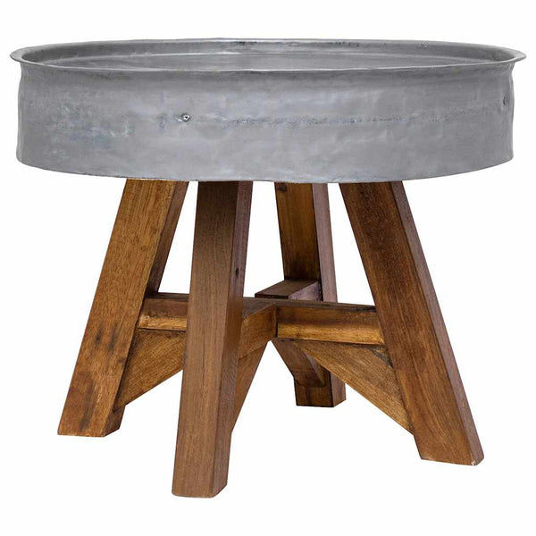 vidaXL Table basse en bois de récupération massif 60x45 cm Argenté