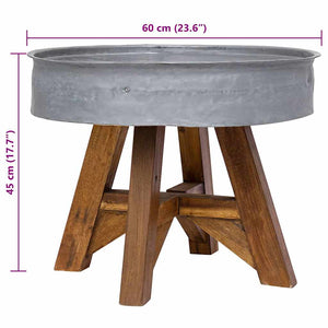 vidaXL Table basse en bois de récupération massif 60x45 cm Argenté