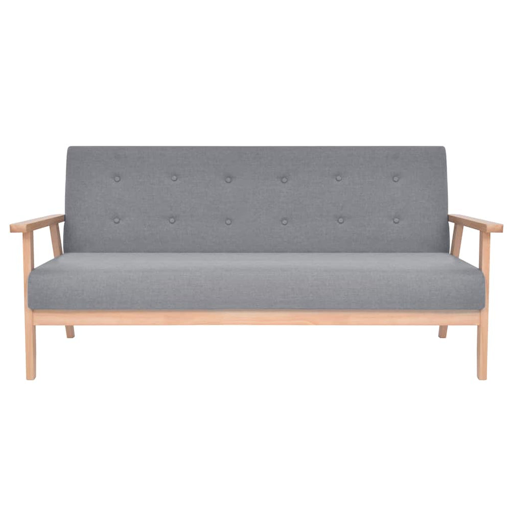 3-Sitzer-Sofa Stoff Hellgrau