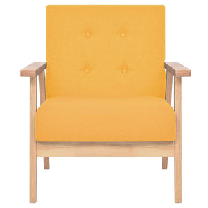 vidaXL Armchair Yellow Fabric