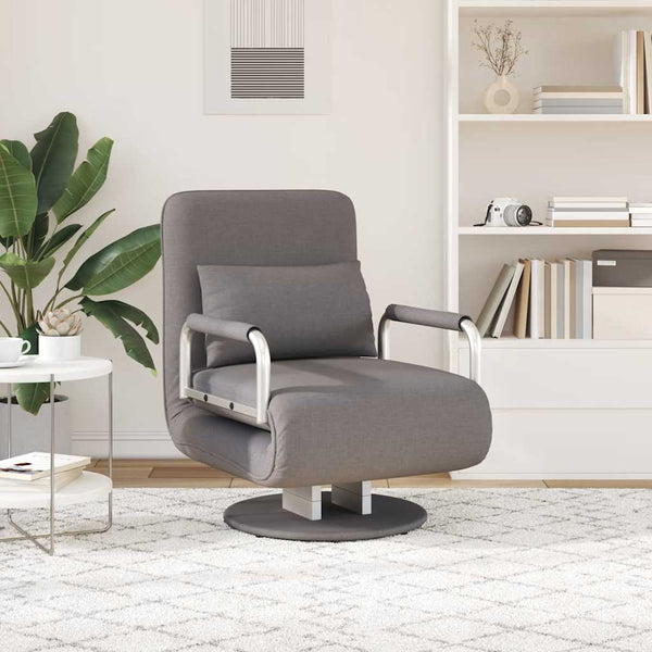 vidaXL Fauteuil pivotant convertible en tissu gris foncé