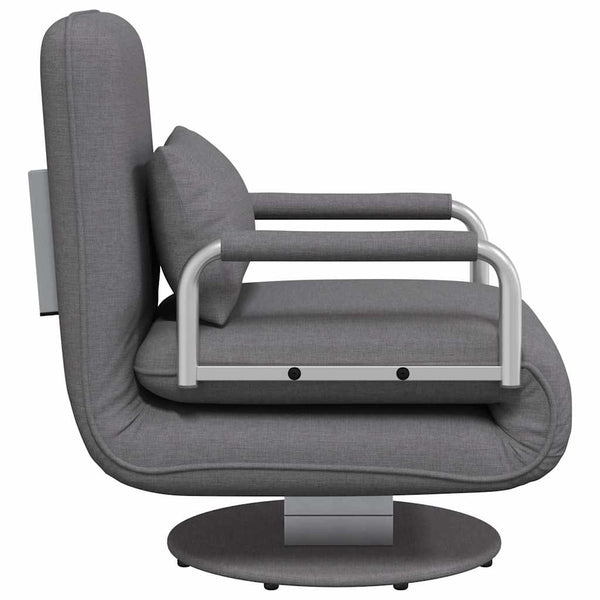 vidaXL Fauteuil pivotant convertible en tissu gris foncé