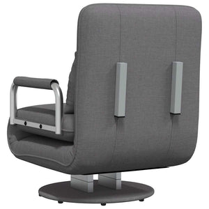 vidaXL Fauteuil pivotant convertible en tissu gris foncé