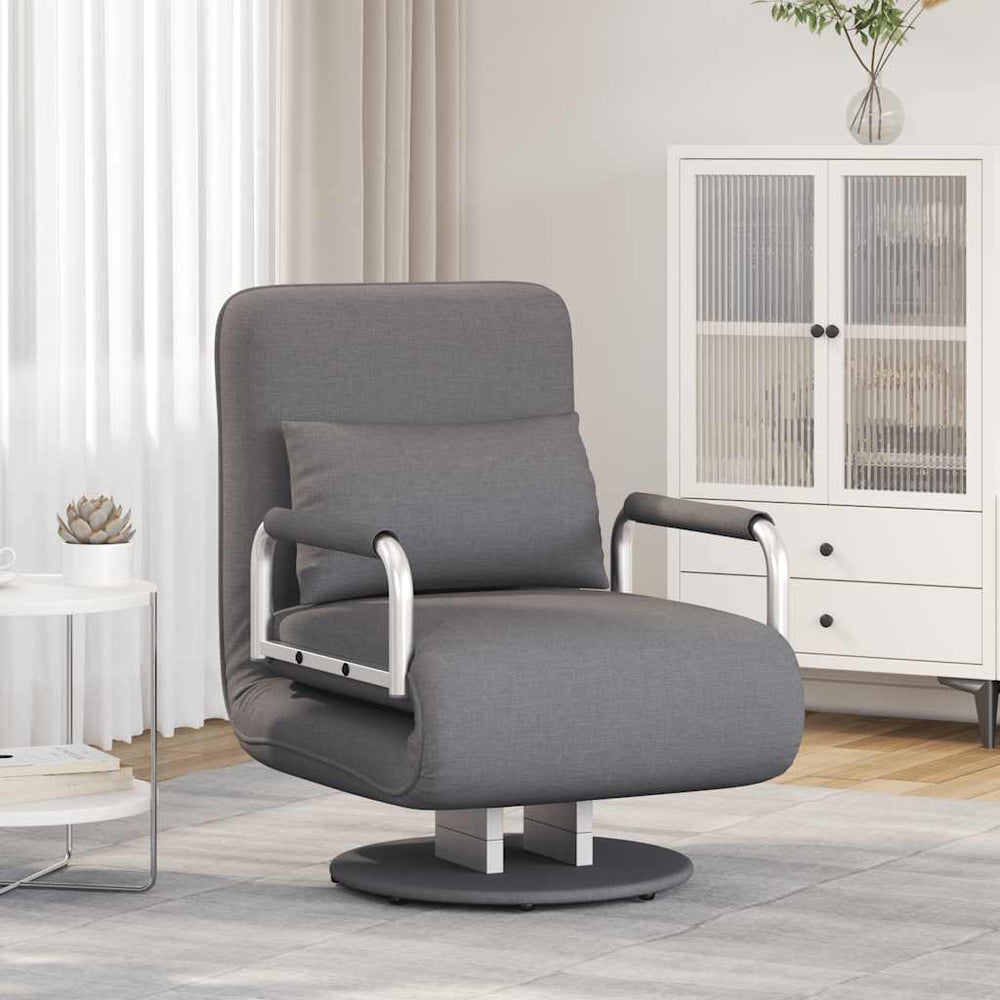 vidaXL Swivel Armchair with Sleeping Function Dark Grey Fabric
