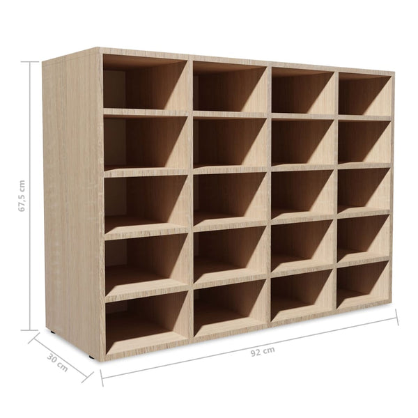 Schuhregal Holzwerkstoff 92x30x67,5 cm Eichen-Optik