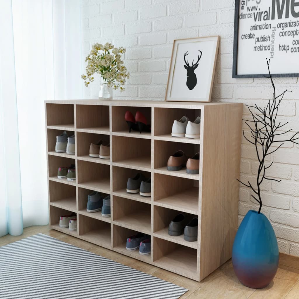 Schuhregal Holzwerkstoff 92x30x67,5 cm Eichen-Optik