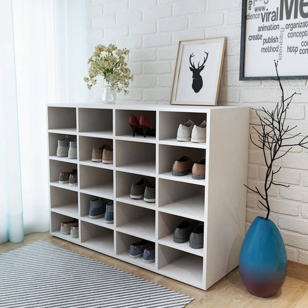 Schuhregal Holzwerkstoff 92x30x67,5 cm Weiß
