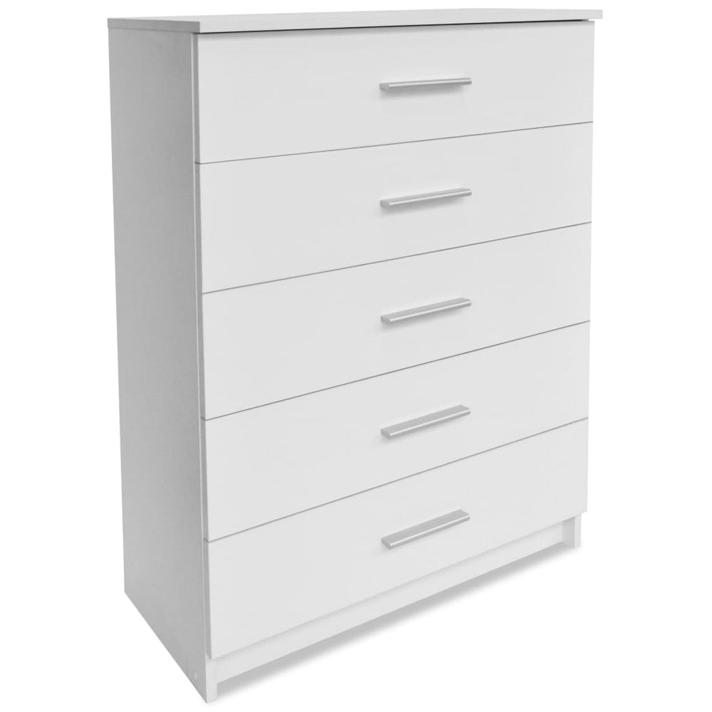 Schubladenschrank Holzwerkstoff 71x35x106 cm Weiß