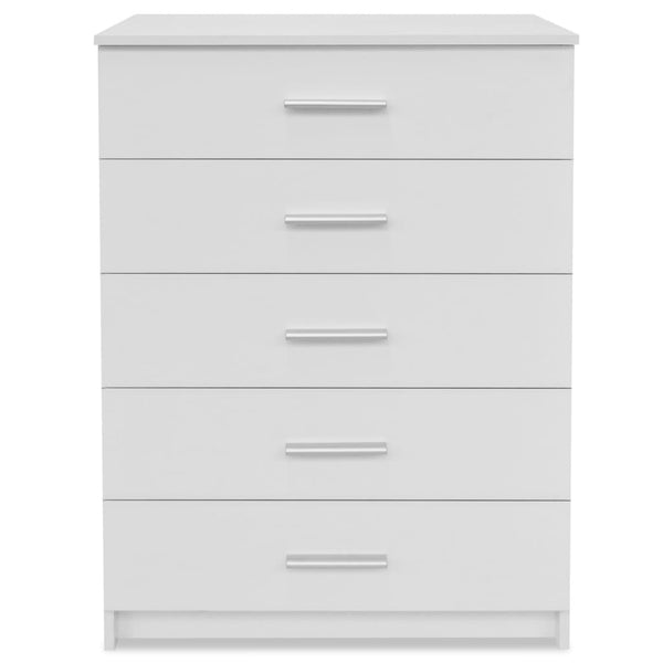 Schubladenschrank Holzwerkstoff 71x35x106 cm Weiß
